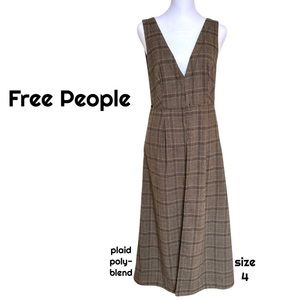 Free People Plaid Vest Dress